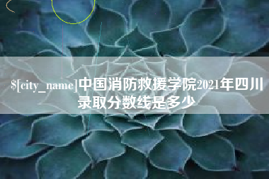 河间中国消防救援学院2021年四川录取分数线是多少