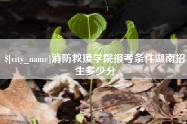 河间消防救援学院报考条件湖南招生多少分