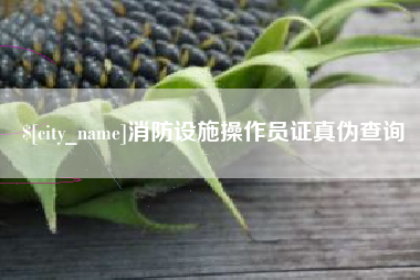 河间消防设施操作员证真伪查询