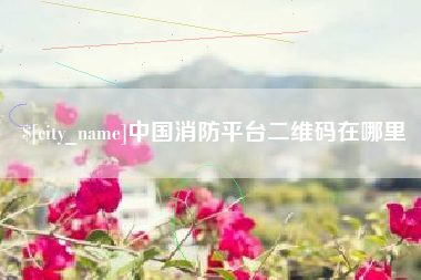 河间中国消防平台二维码在哪里