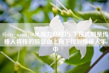 河间60米接力赛技巧-下压式则是传棒人将棒的前部由上向下传到接棒人手中