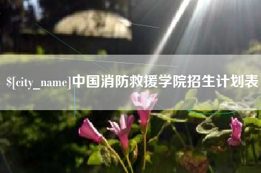 河间中国消防救援学院招生计划表